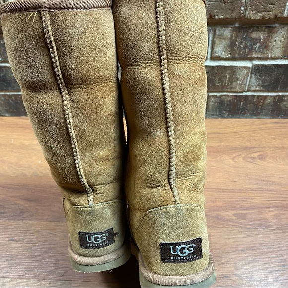 UGG Australia S/N 5815 Leather Genuine Sheepskin Classic Tall Winter Boots   Siz - Picture 5 of 9